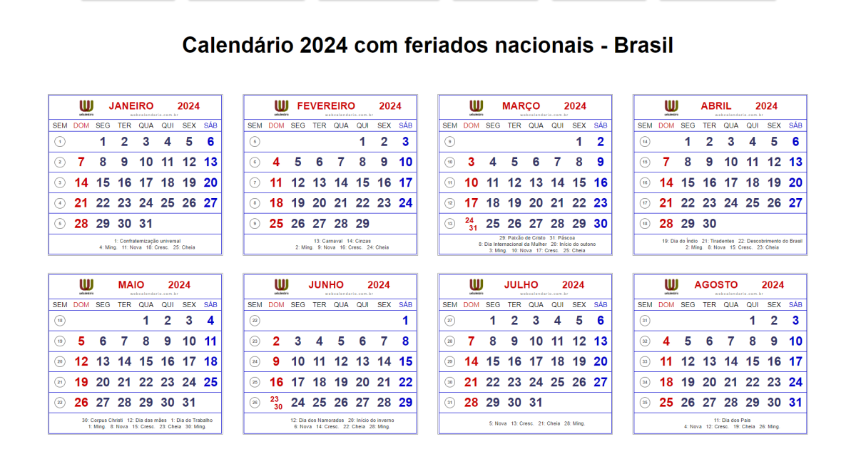 Calend rio 2002 Com Feriados Nacionais Fases Da Lua E Datas 